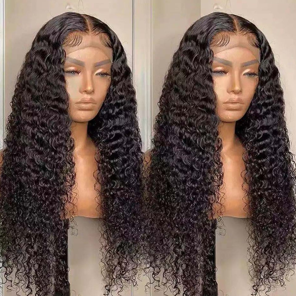 13X4 Curly Lace Frontal Wig 250 Density Lace Wig 4X4 Closure Wig Indian Kinky Curly Wig