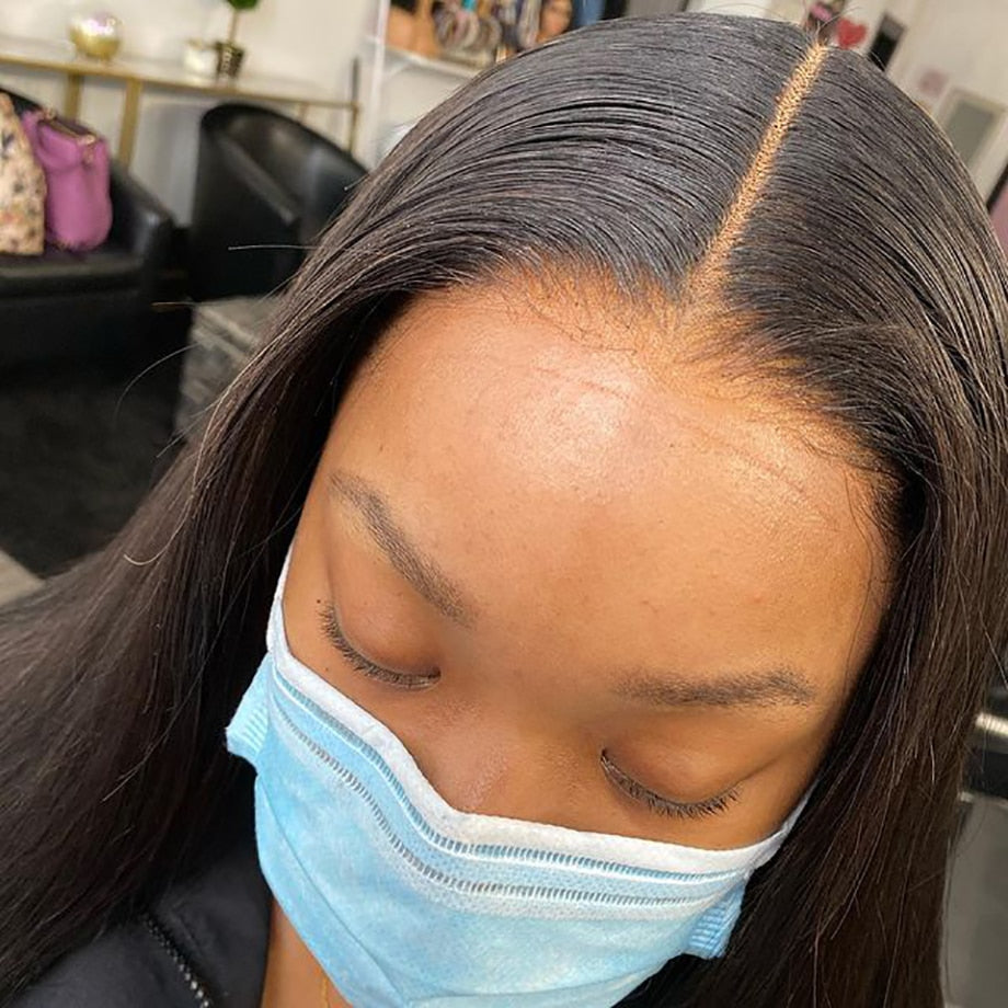 Straight 2x6 Transparent Lace Closure With Pre Plucked Baby Hair Bleached Knot