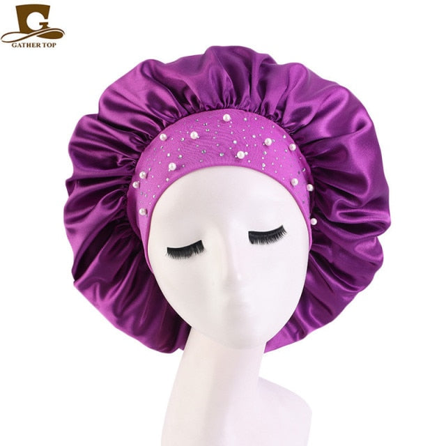 Satin Women Hat Night Sleep Cap