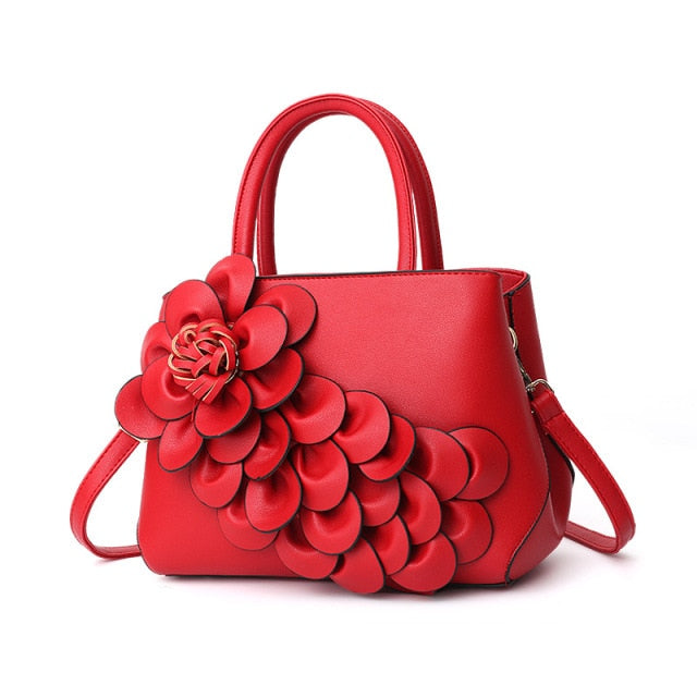 women bag PU leather flower hand fashion bill of lading shoulder bag