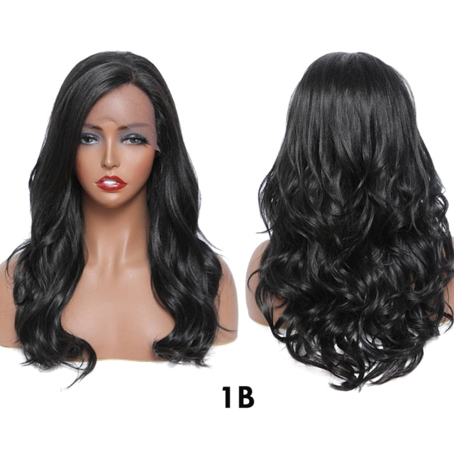 Body Wave Synthetic Lace Frontal Free Part Lace Wig