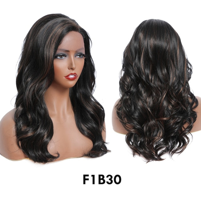 Body Wave Synthetic Lace Frontal Free Part Lace Wig