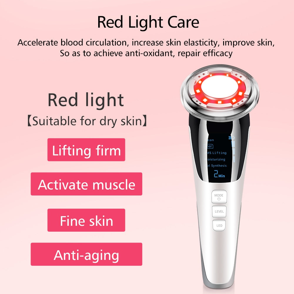Electroporation Lifting Beauty LED Photon Face Skin Rejuvenation Remover Wrinkle Radio Frequency