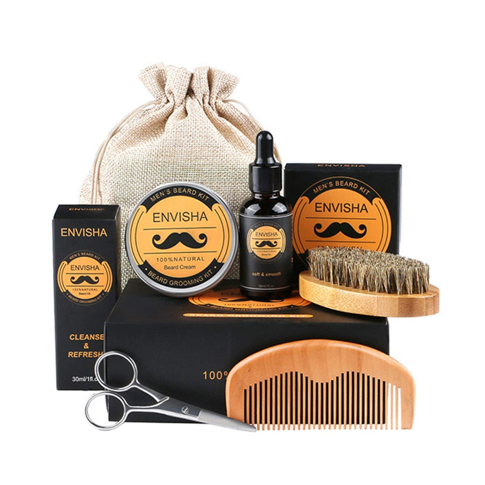 Beard Hair Growth Oil Styling Tool Beard Essential Balm Comb Moisturize Wax Scissor