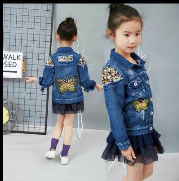 Girls Denim Jacket Cardigan Coat