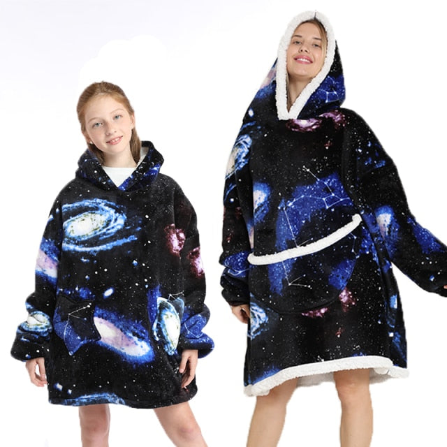 Winter Sherpa Blanket Plush Fleece Family Matching Hoodie Sweatshirt