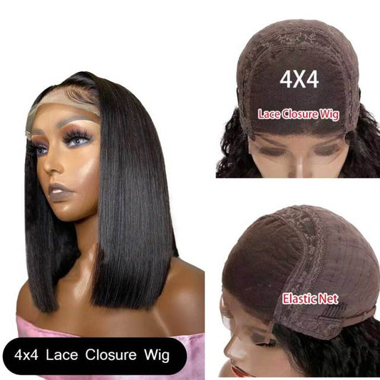 Short Bob Wig 13x6x1 T Part Lace Front Human Hair Wigs