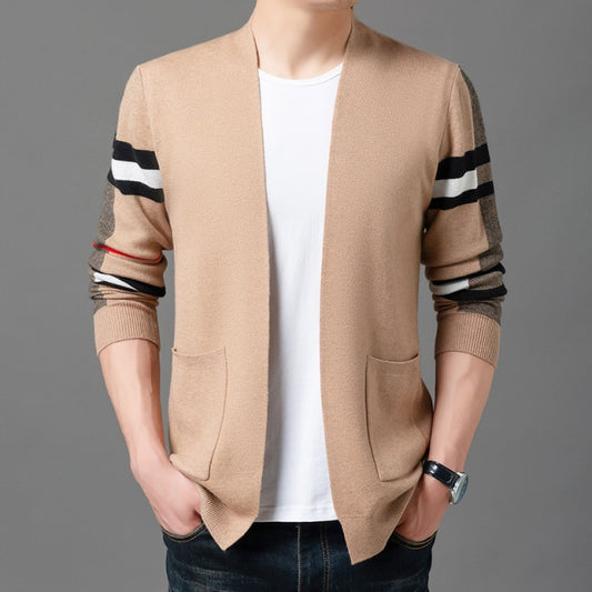 Fashion Street Knit Sweater Cardigan Men Casual Autumn Jacket