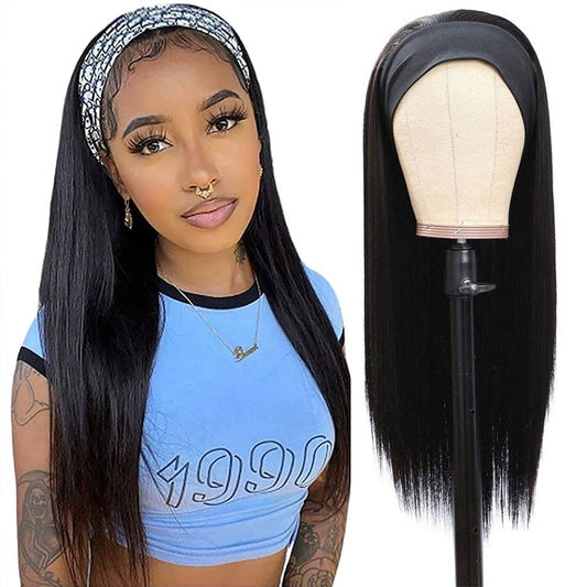 Headband Straight Hair Wig Human Hair Wig Glueless Brazilian Wigs