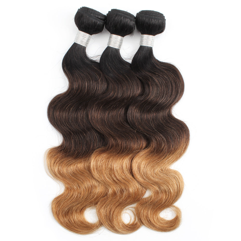 T1B/4/27 body wave human hair bundles Indian human hair