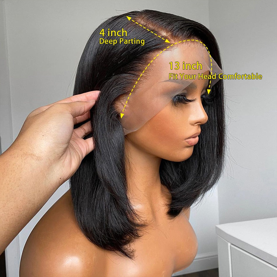 13x4 Lace Front Wig Short Bob Wigs Straight Lace Front Human Hair