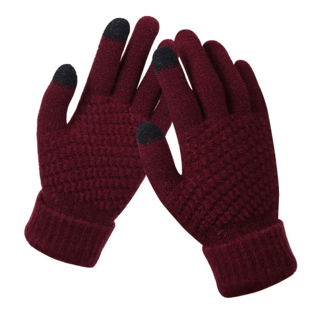Fashion Women & Men Winter Warm Knitted Woolen Outdoor Gloves