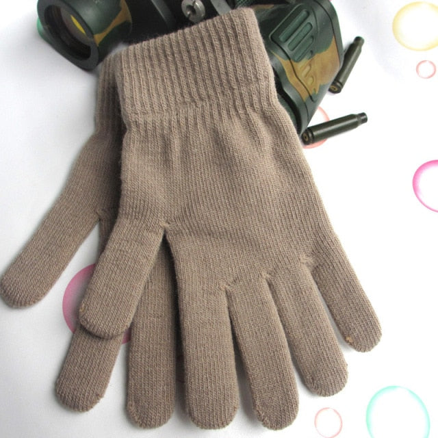 Warmer Thicken Lining Full Fingered Mittens Skiing Short Wrist Gloves