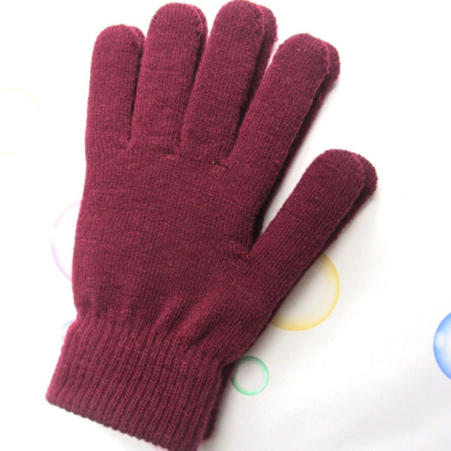 Warmer Thicken Lining Full Fingered Mittens Skiing Short Wrist Gloves