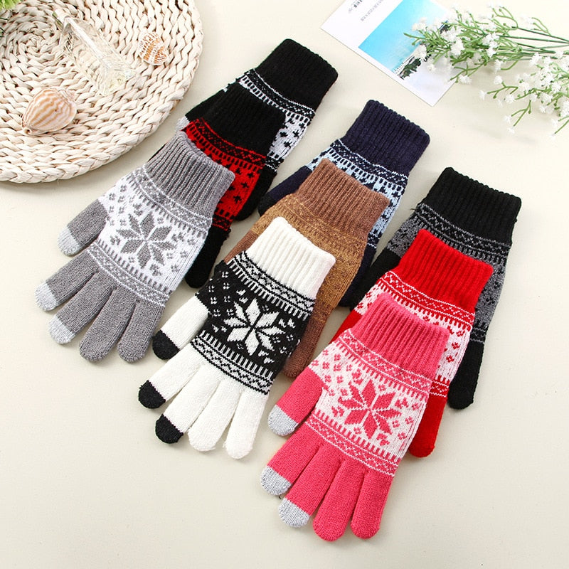 Christmas Snowflake Printing Gloves