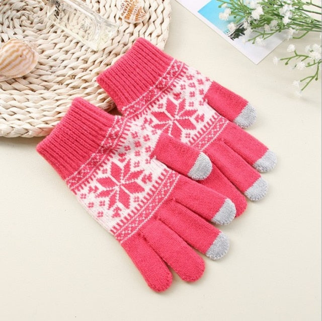 Christmas Snowflake Printing Gloves