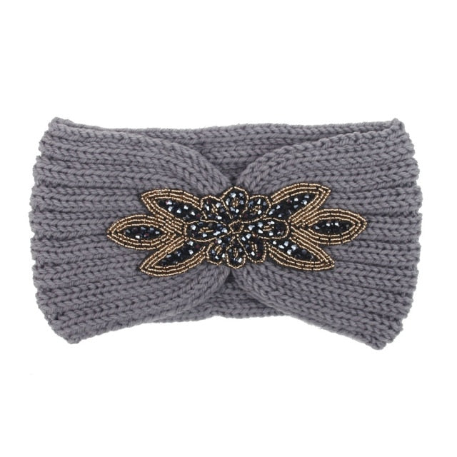 Women Crochet Bow Wide Stretch Hairband Headwrap Hair Accessories