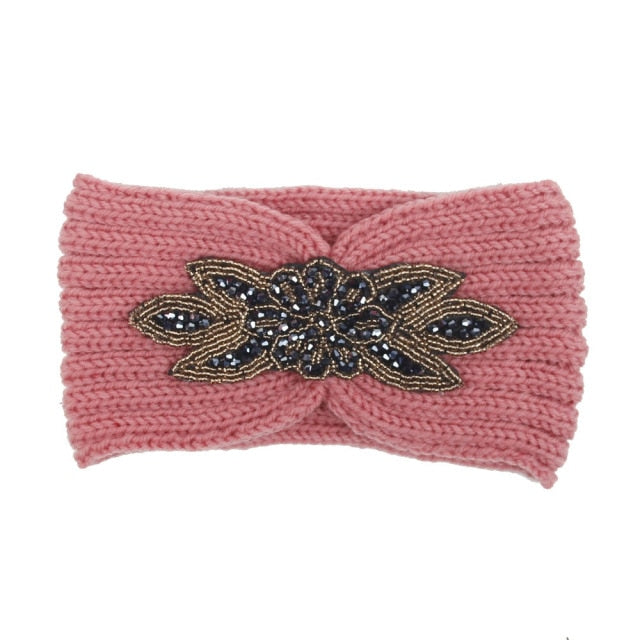 Women Crochet Bow Wide Stretch Hairband Headwrap Hair Accessories