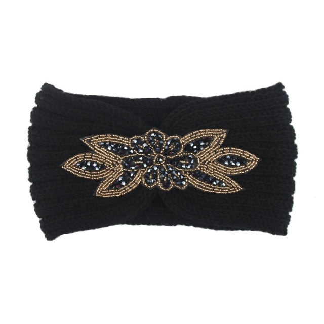 Women Crochet Bow Wide Stretch Hairband Headwrap Hair Accessories