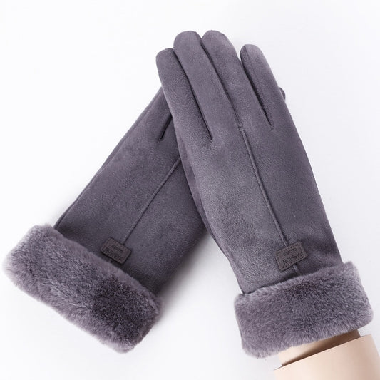 Fashion Women Gloves Autumn Winter Cute Furry Warm Mitts Full Finger Mittens