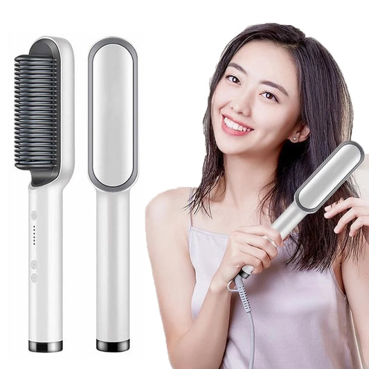 Multifunctional Hair Straightener Brush 2 In 1 Heating Hair Hot Comb Brush