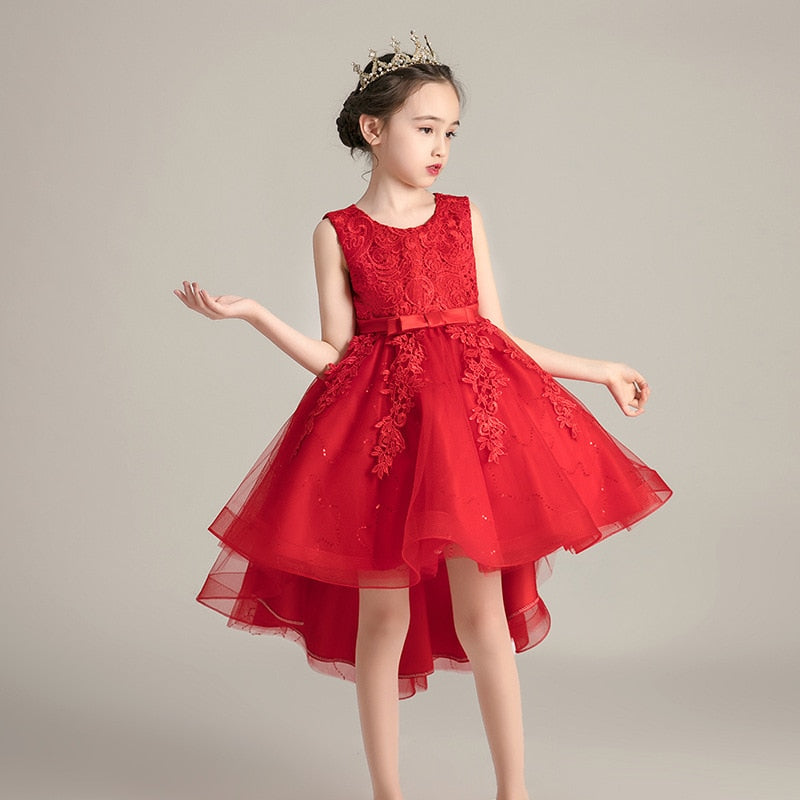 Girl Dress Kids Formal Wear Wedding Party Dress With Bow