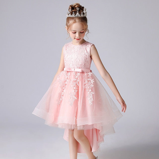 Girl Dress Kids Formal Wear Wedding Party Dress With Bow