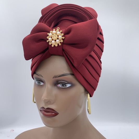 Nigerian Wedding Gele Muslim Headscarf Bonnet Female Head Wraps