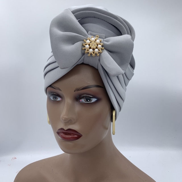 Nigerian Wedding Gele Muslim Headscarf Bonnet Female Head Wraps
