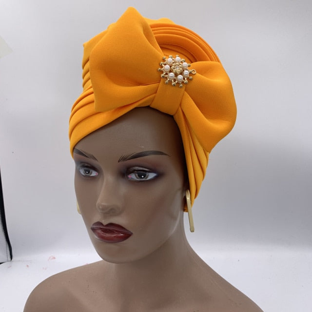 Nigerian Wedding Gele Muslim Headscarf Bonnet Female Head Wraps