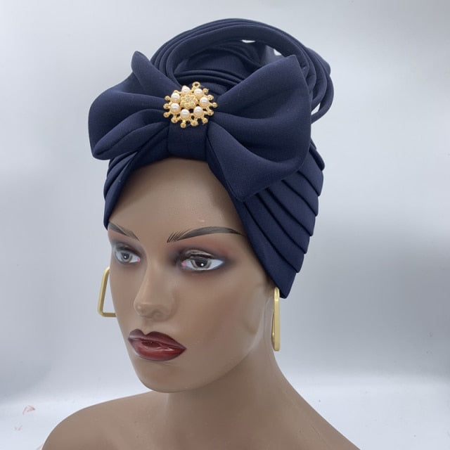Nigerian Wedding Gele Muslim Headscarf Bonnet Female Head Wraps