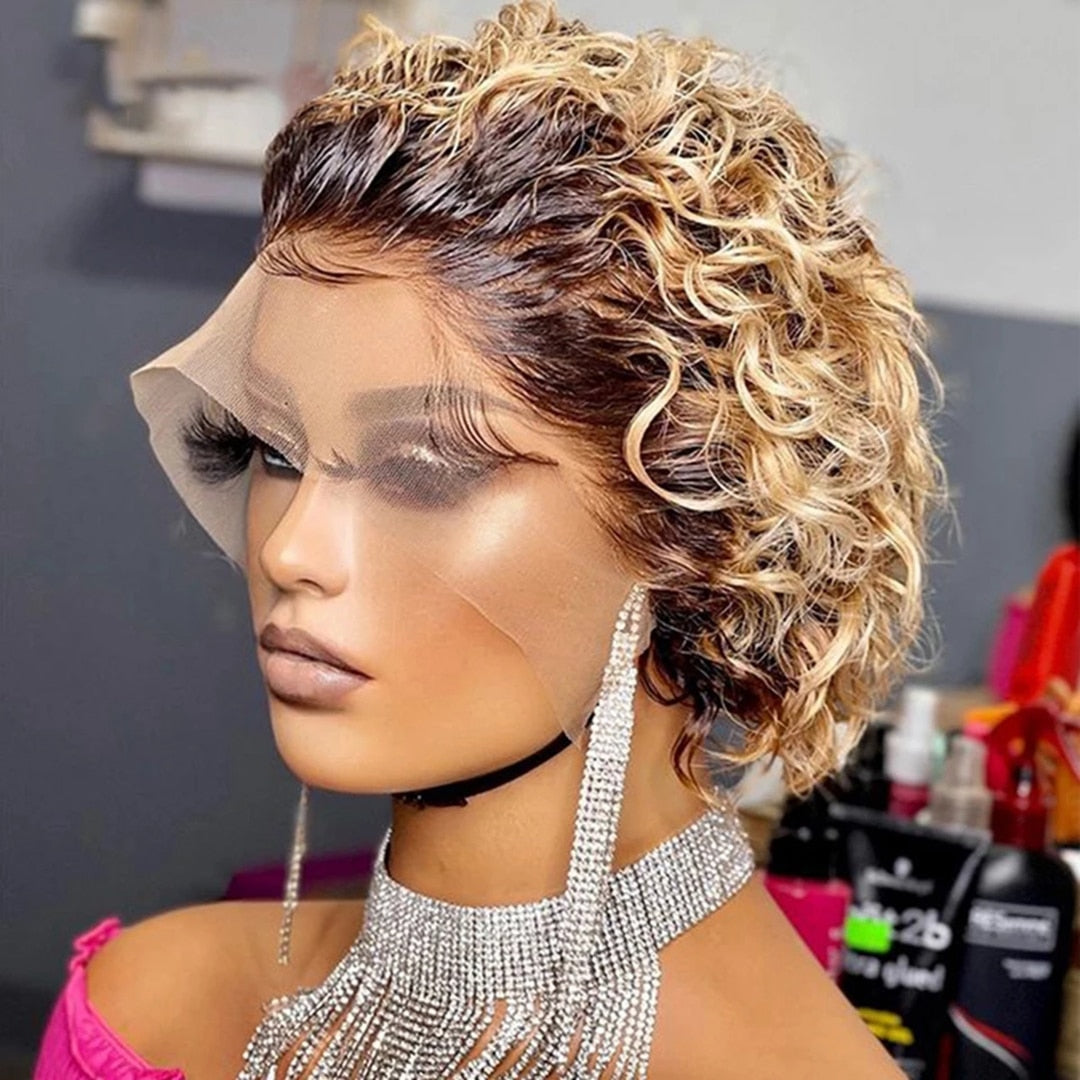 13X1 Transparent Lace Wig  Pixie Cut Wig