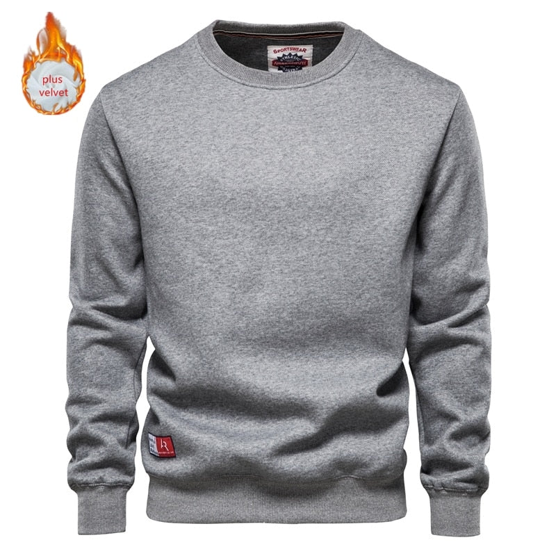 Men Casual Basic Solid Color Pullovers Hoodie Winter Sweatshirt