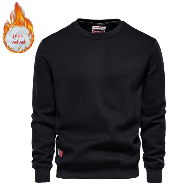 Men Casual Basic Solid Color Pullovers Hoodie Winter Sweatshirt