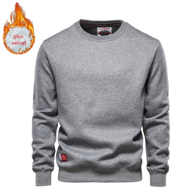 Men Casual Basic Solid Color Pullovers Hoodie Winter Sweatshirt