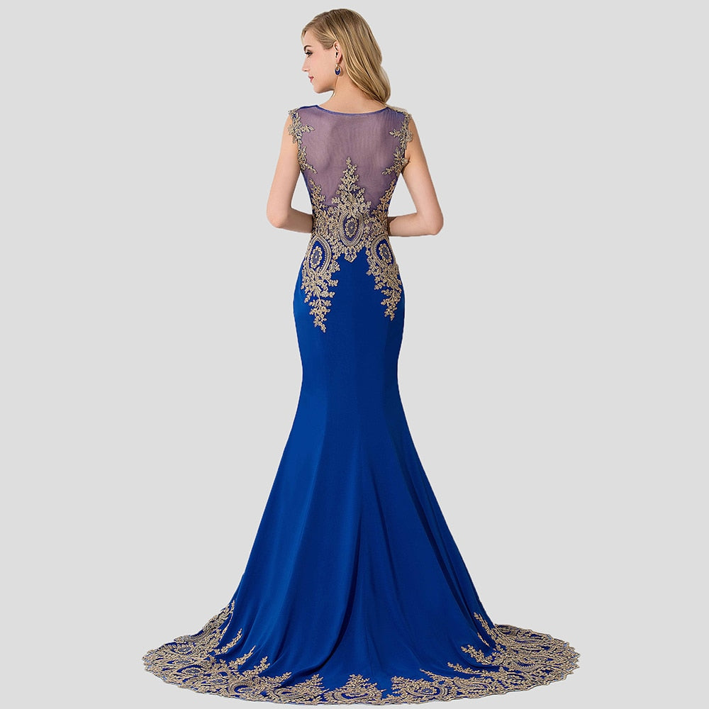 Long Women Mermaid Train Party Gown