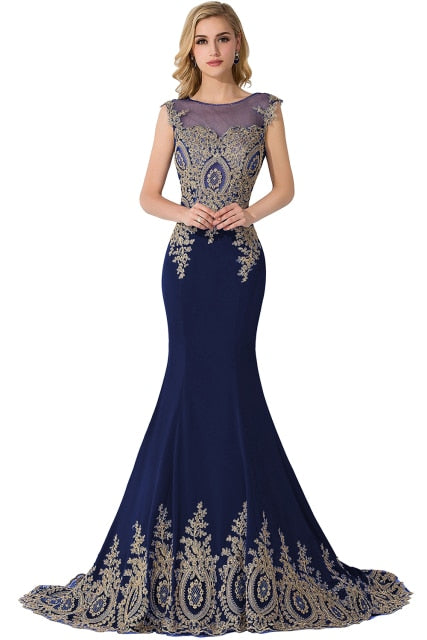 Long Women Mermaid Train Party Gown