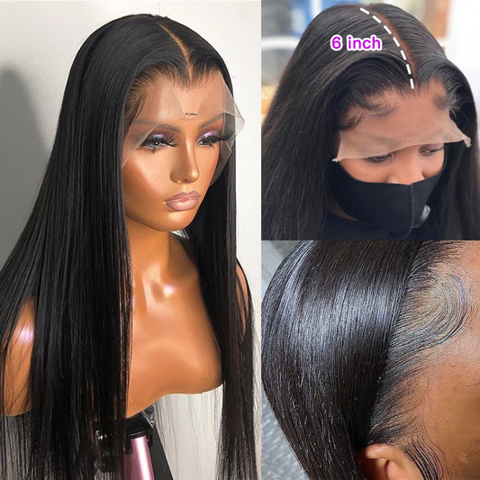 13x6 Lace Frontal Wig Pre Pluck With Baby Hair Glueless Brazilian 180% Remy