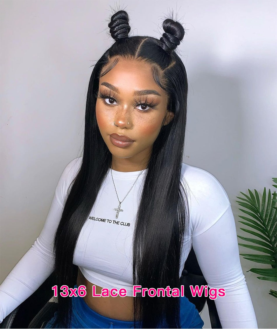 13x6 Lace Frontal Wig Pre Pluck With Baby Hair Glueless Brazilian 180% Remy