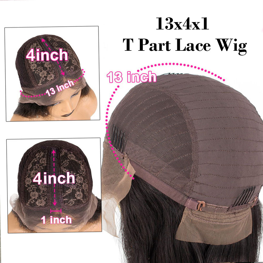 Women Pre Plucked Brazilian 13x1  Lace Front Deep Wave Wig