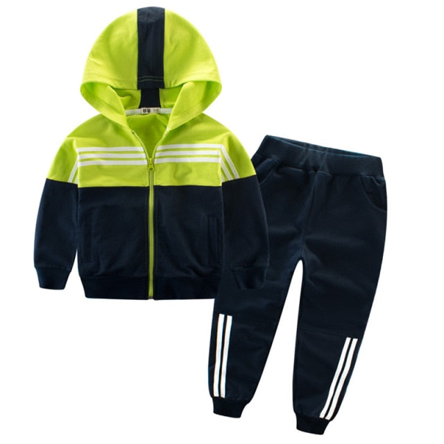 Spring Boys Casual Set Cotton Baby Boy Clothes Hooded Kids Sweatshirt