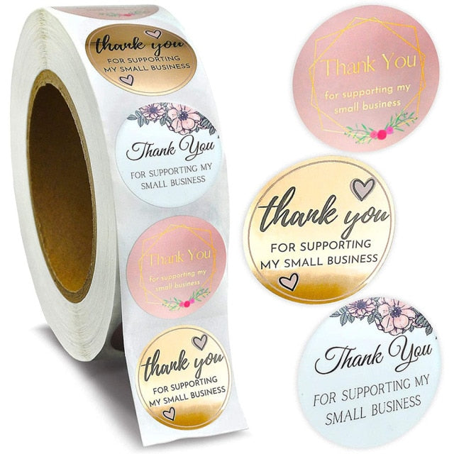 500PCS/Roll Thank You Stickers