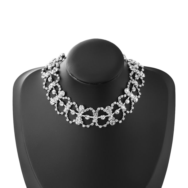 Sparkling Rhinestone Sexy Necklace Fashion Statement Jewelry Necklace