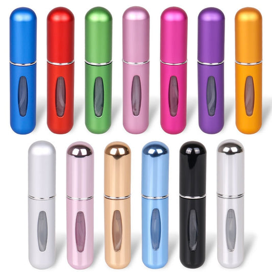 50pcs Mini Portable Refillable Aluminum Atomizer Bottle 5ml Refill Perfume Spray Bottle