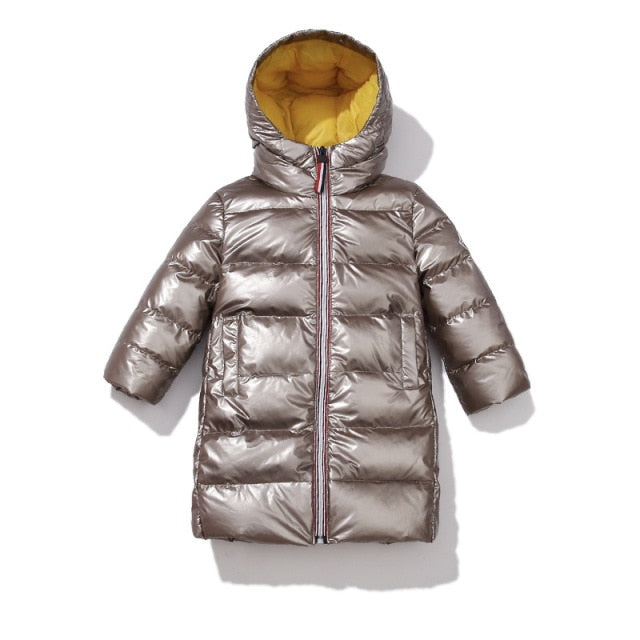 Fashion trend Warm Down Jacket for Girls& Boys Kids Girls Long Winter Jacket
