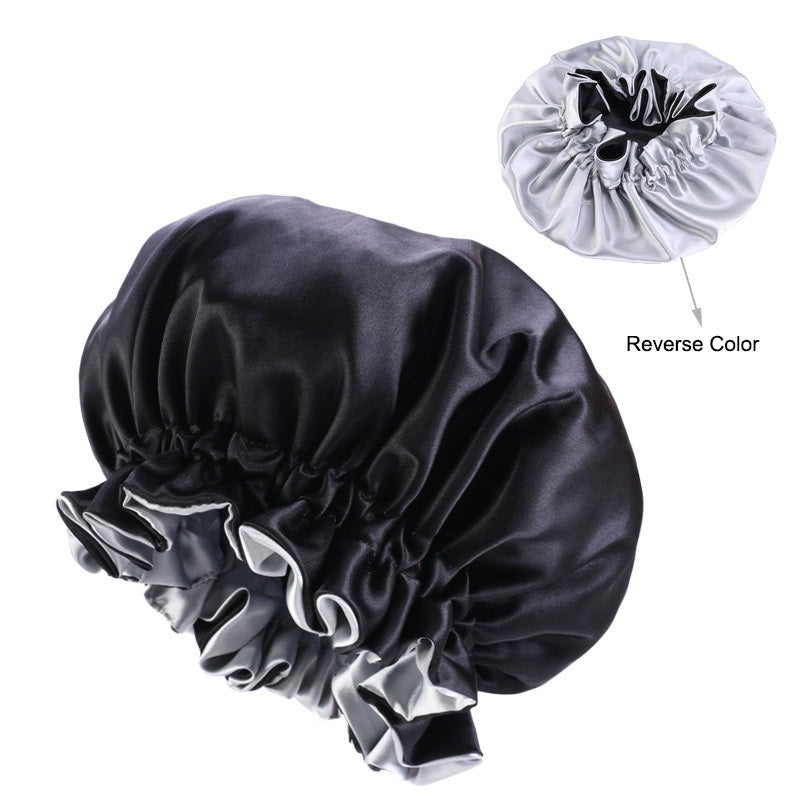 12 Pcs Wholesale Solid Women Satin Bonnet Stain Silky