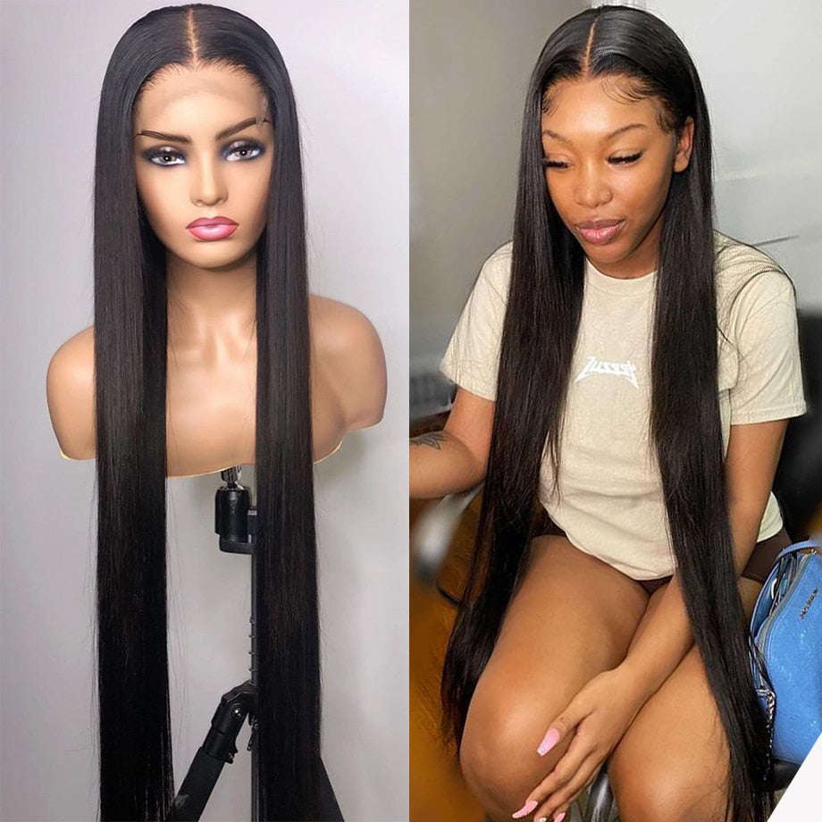 Straight 30 Inch Lace Front Wig  Brazilian Human Hair Wigs