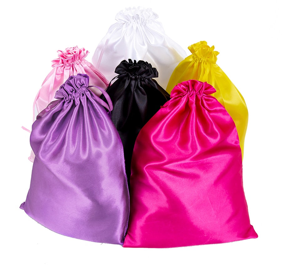 5Pcs/Pack Hair Storage Bag Drawstring Silk Hair Bags Portable Wig  LOGO Can Be Customized