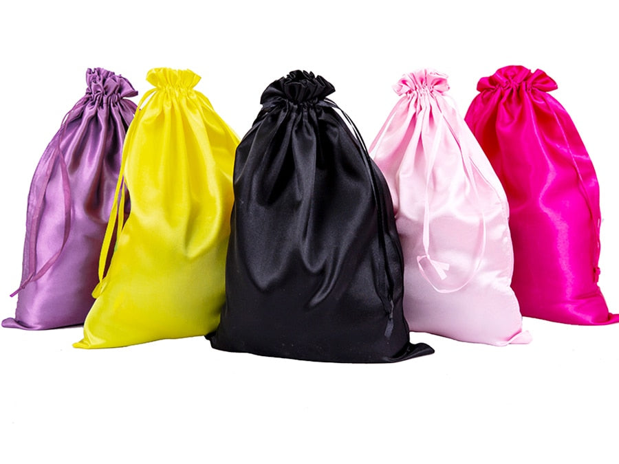 5Pcs/Pack Hair Storage Bag Drawstring Silk Hair Bags Portable Wig  LOGO Can Be Customized