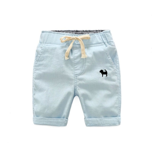 Children Cotton Elastic Waist Pants Toddler Kids Knee Length Pants